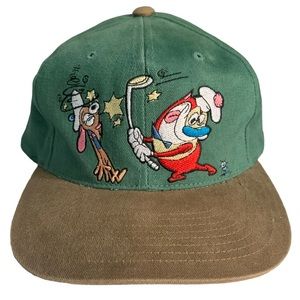 Vintage 1993 Nickelodeon American Needle Ren and Stimpy Promo Hat OS RARE